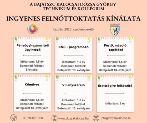 INGYENES FELNŐTTOKTATÁS