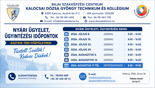 Nyári ügyelet